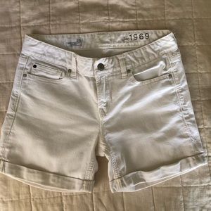 Gap 1969 white denim shorts.